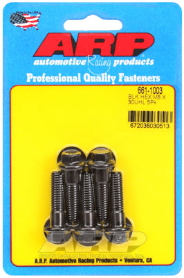 M8 x 1.25 x 30 hex black oxide bolts