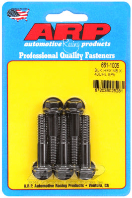 M8 x 1.25 x 40 hex black oxide bolts