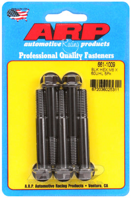 M8 x 1.25 x 60  hex black oxide bolts