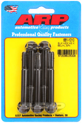 M8 x 1.25 x 65 hex black oxide bolts