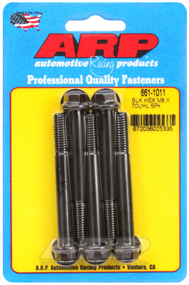 M8 x 1.25 x 70 hex black oxide bolts