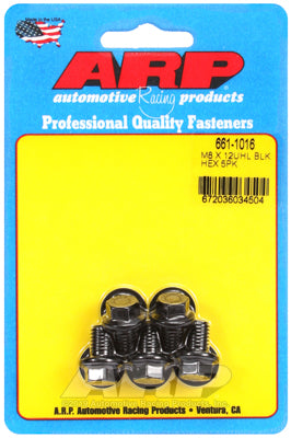 M8 x 1.25 x 12  hex black oxide bolts