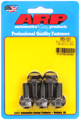 M10 x 1.25 x 20 hex black oxide bolts