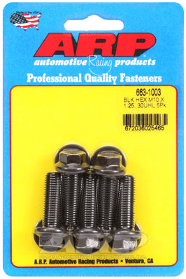 M10 x 1.25 x 30 hex black oxide bolts