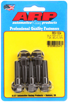 M10 x 1.25 x 35 hex black oxide bolts