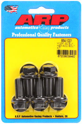 M12 x 1.50 x 25 hex black oxide bolts