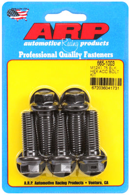 M12 x 1.75 x 35 hex black oxide bolts