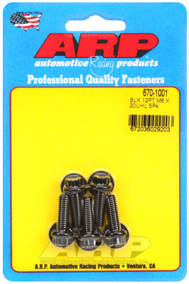 M6 x 1.00 x 20 12pt black oxide bolts