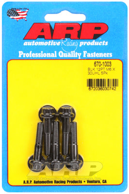 M6 x 1.00 x 30 12pt black oxide bolts