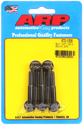 M6 x 1.00 x 40 12pt black oxide bolts