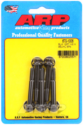 M6 x 1.00 x 45 12pt black oxide bolts