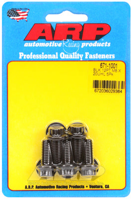 M8 x 1.25 x 20 12pt black oxide bolts