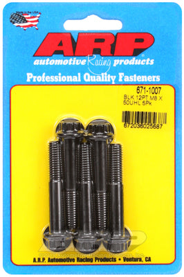 M8 x 1.25 x 50 12pt black oxide bolts