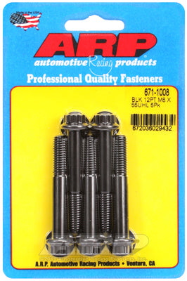 M8 x 1.25 x 55 12pt black oxide bolts