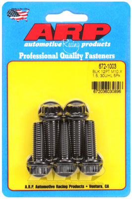 M10 x 1.50 x 30 12pt black oxide bolts