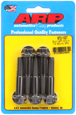 M10 x 1.50 x 50 12pt black oxide bolts