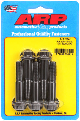 M10 x 1.25 x 50 12pt black oxide bolts