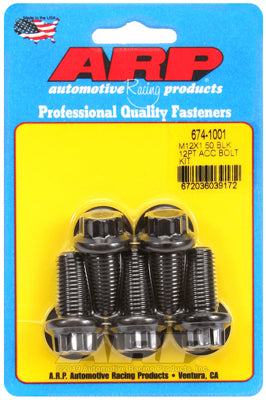 M12 x 1.50 x 25 12pt black oxide bolts