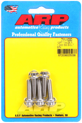 1/4-28 x 1.000 12pt SS bolts