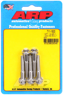 1/4-28 x 1.500 12pt SS bolts