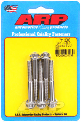 1/4-28 x 2.000 12pt SS bolts