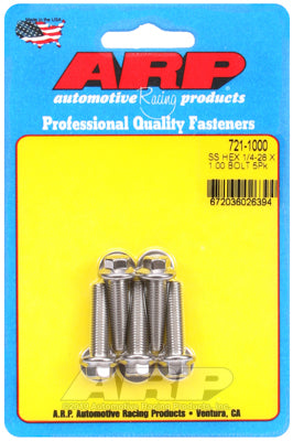 1/4-28 x 1.000 hex SS bolts