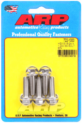 5/16-24 x 1.000 hex SS bolts