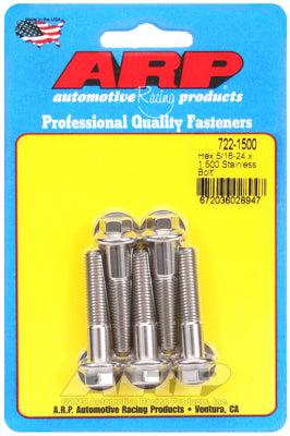 5/16-24 x 1.500 hex SS bolts