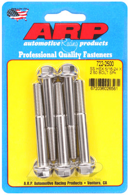 5/16-24 x 2.500 hex SS bolts