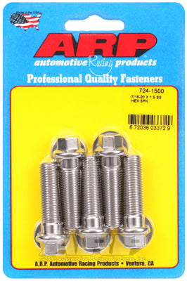 7/16-20 x 1.500 hex SS bolts