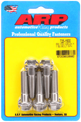 3/8-24 x 1.500 hex 7/16 wrenching SS bolts