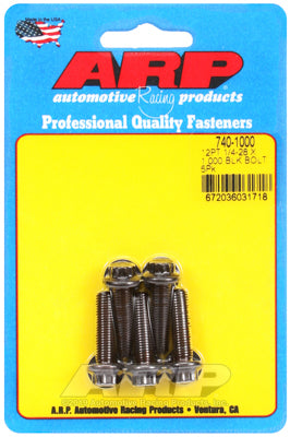 1/4-28 x 1.000 12pt black oxide bolts