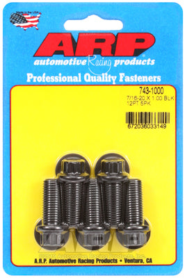 7/16-20 x 1.000 12pt black oxide bolts