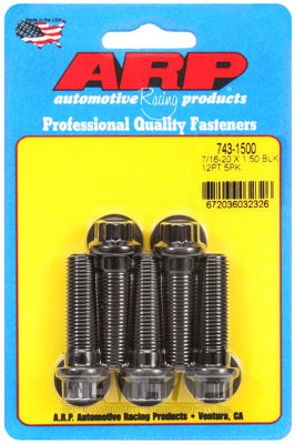 7/16-20 x 1.500 12pt black oxide bolts