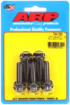 3/8-24 x 1.250 12pt 7/16 wrenching black oxide bolts