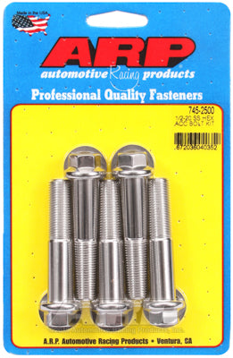 1/2-20 x 2.500 hex SS bolts