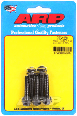 1/4-28 x 1.250 hex black oxide bolts