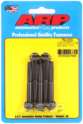 1/4-28 x 2.000 hex black oxide bolts