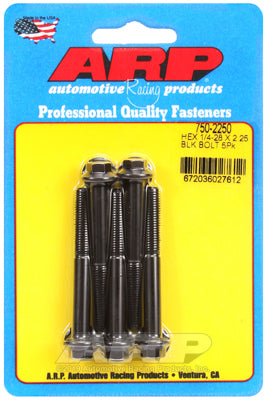 1/4-28 x 2.250 hex black oxide bolts