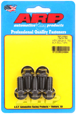 3/8-24 x .750 hex black oxide bolts