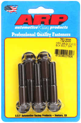 3/8-24 x 2.000 hex black oxide bolts