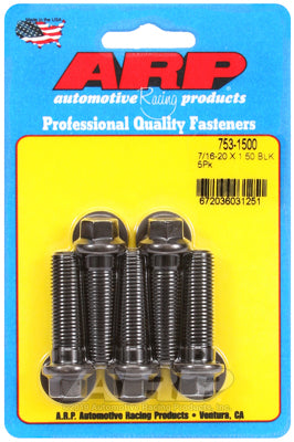 7/16-20 x 1.500 hex black oxide bolts