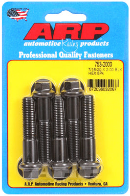 7/16-20 x 2.000 hex black oxide bolts