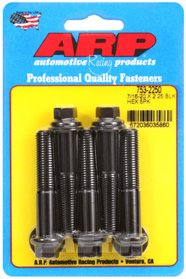 7/16-20 x 2.250 hex black oxide bolts