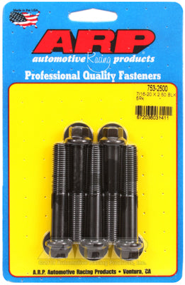 7/16-20 x 2.500 hex black oxide bolts