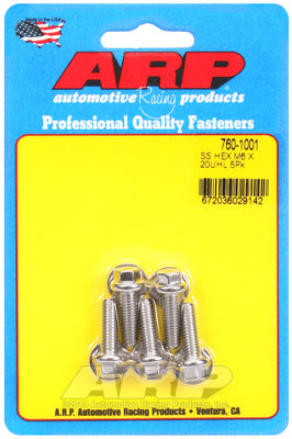 M6 x 1.00 x 20 hex SS bolts