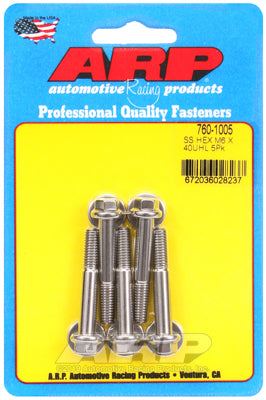 M6 x 1.00 x 40 hex SS bolts