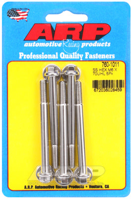 M6 x 1.00 x 70 hex SS bolts