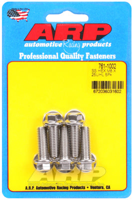 M8 x 1.25 x 25 hex SS bolts