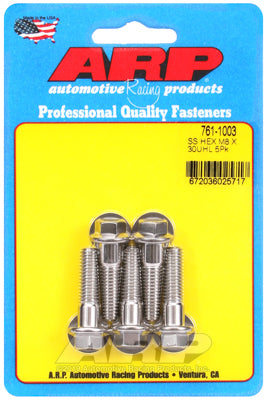 M8 x 1.25 x 30 hex SS bolts